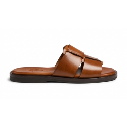CNES Woven Leather Slides 1