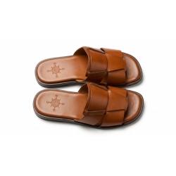 CNES Woven Leather Slides 4