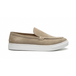 Giày Lười Nam Suede Loafer Sneaker – Da Lộn Màu Be Cát 1