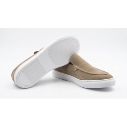 Giày Lười Nam Suede Loafer Sneaker – Da Lộn Màu Be Cát 2
