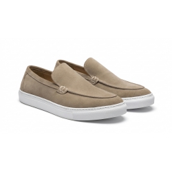 Giày Lười Nam Suede Loafer Sneaker – Da Lộn Màu Be Cát 0