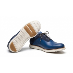 Giày Dress Sneaker Nam – Phối Da Trơn & Da Lộn Xanh Navy 2