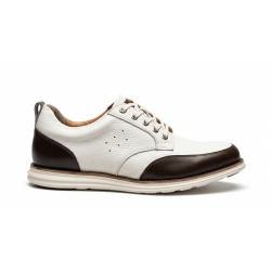 Giày Dress Sneaker Nam – Phối Da Hạt Trắng & Da Nâu Espresso 1