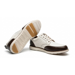 Giày Dress Sneaker Nam – Phối Da Hạt Trắng & Da Nâu Espresso 2