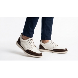Giày Dress Sneaker Nam – Phối Da Hạt Trắng & Da Nâu Espresso 3
