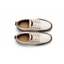 Giày Dress Sneaker Nam – Phối Da Hạt Trắng & Da Nâu Espresso 4