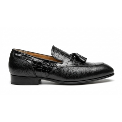 Giày Nam Tassel Loafer – Phối Da Hạt & Da Vân Cá Sấu Đẳng Cấp 1