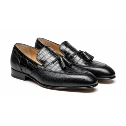 Giày Nam Tassel Loafer – Phối Da Hạt & Da Vân Cá Sấu Đẳng Cấp 0