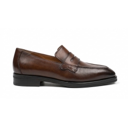 Giày Nam Penny Loafer Patina Nâu Đậm Đế Dainite 1