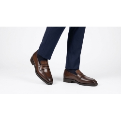 Giày Nam Penny Loafer Patina Nâu Đậm Đế Dainite 3