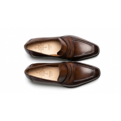Giày Nam Penny Loafer Patina Nâu Đậm Đế Dainite 5