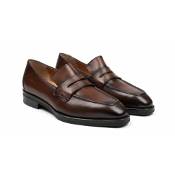 Giày Nam Penny Loafer Patina Nâu Đậm Đế Dainite 0