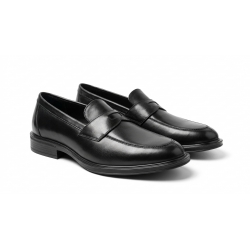 Giày Nam Penny Loafer Da Bò Đen 0