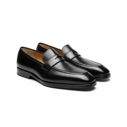 Giày Nam Penny Loafer Da Bò Đen Đế Crepe 0